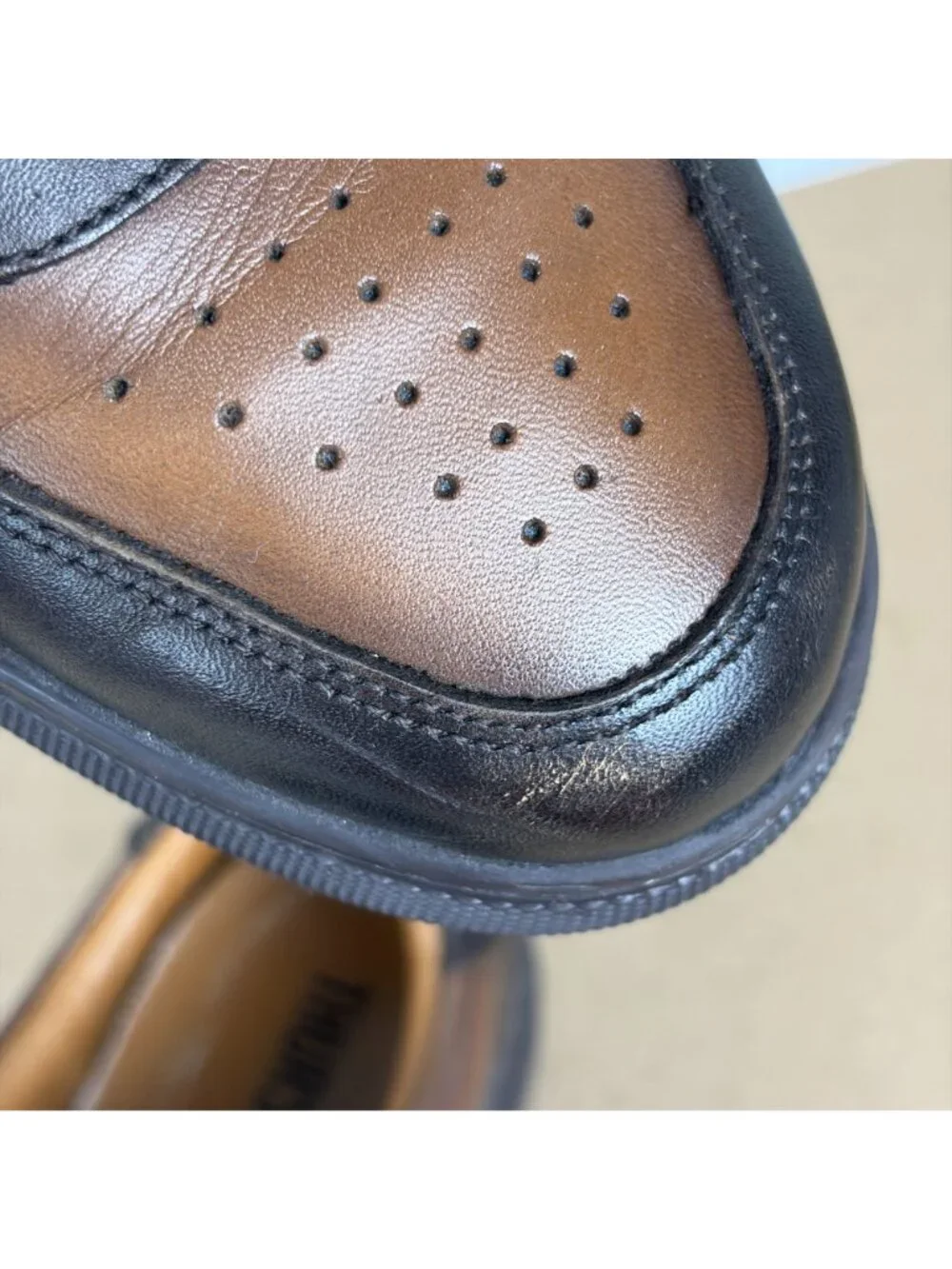 Thursday Everyday Court Low Top Leather Shoes Mens 8 Brown Two Tone